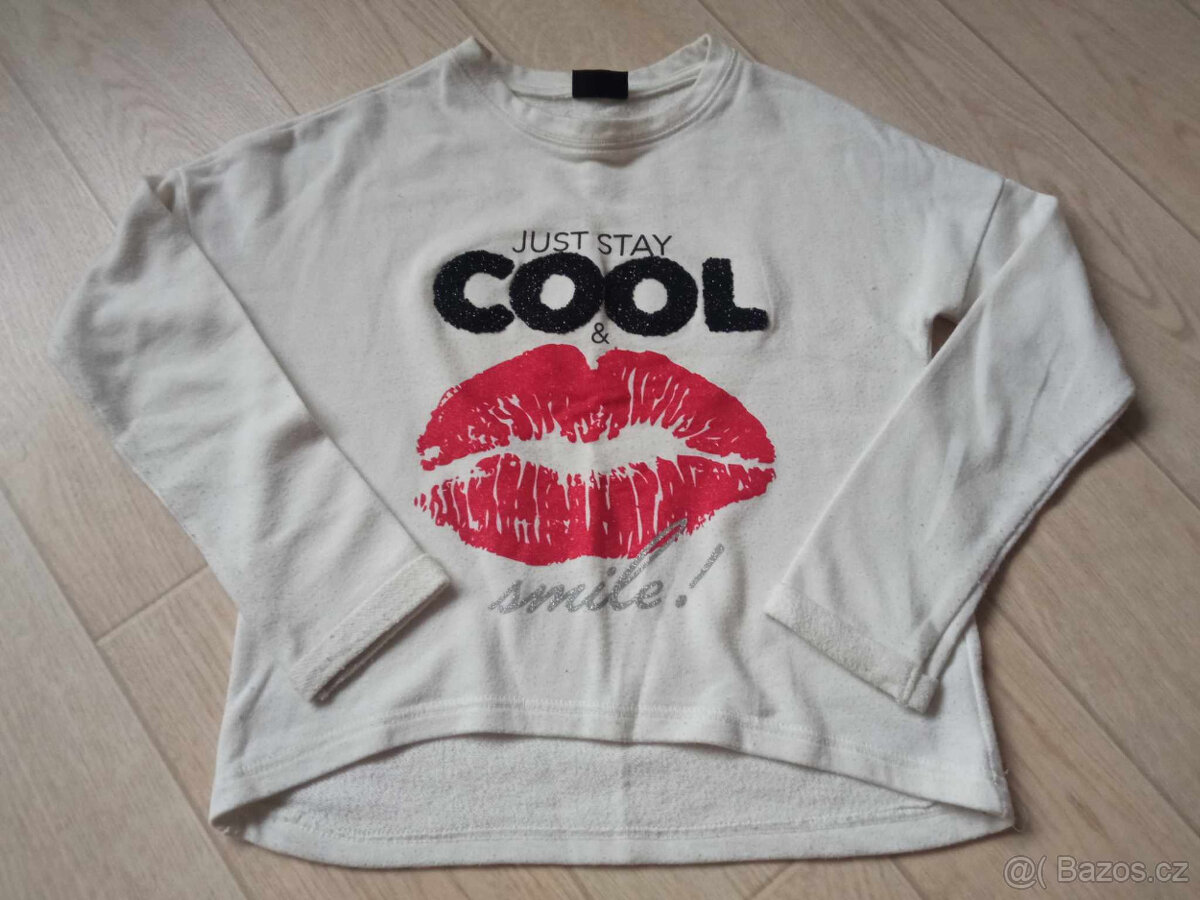 Béžová/melír/smetana mikina+sako vel.146/152/158//10-13 let - 12