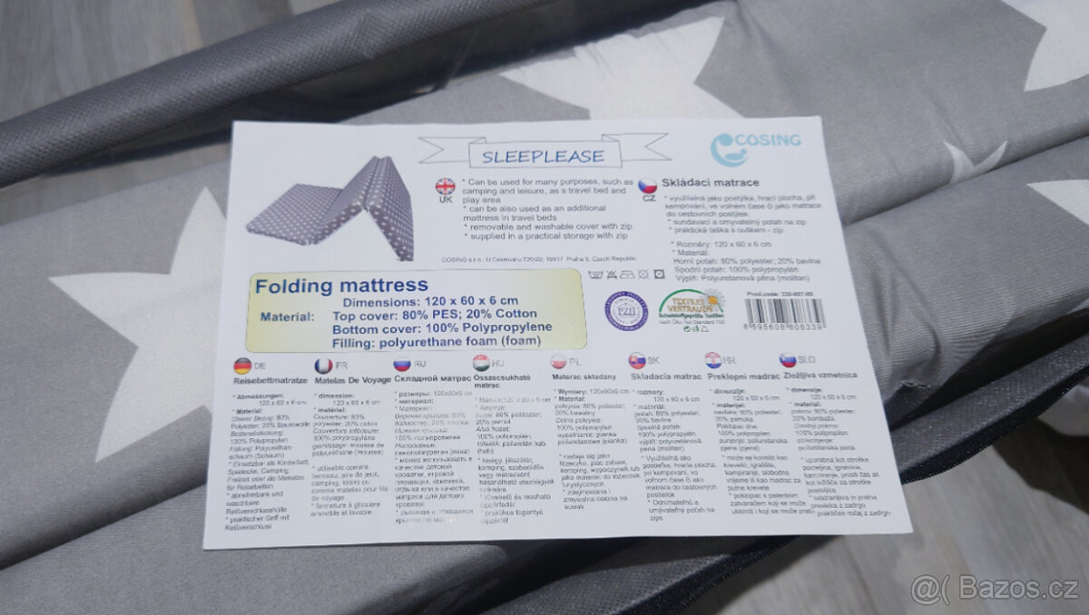 Cestovní postýlka Baby Mix + matrace + peřina/polštář - 12