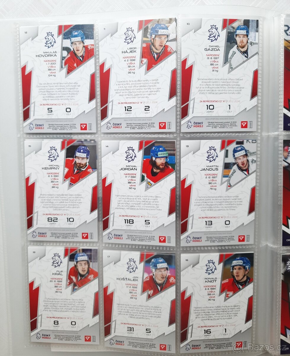 Kompletní základní sada 63 karet Hokejové Česko 2024 - 12