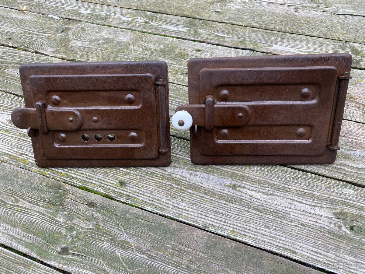 kamna stará kamna pec komponenty dvířka popelník - 12