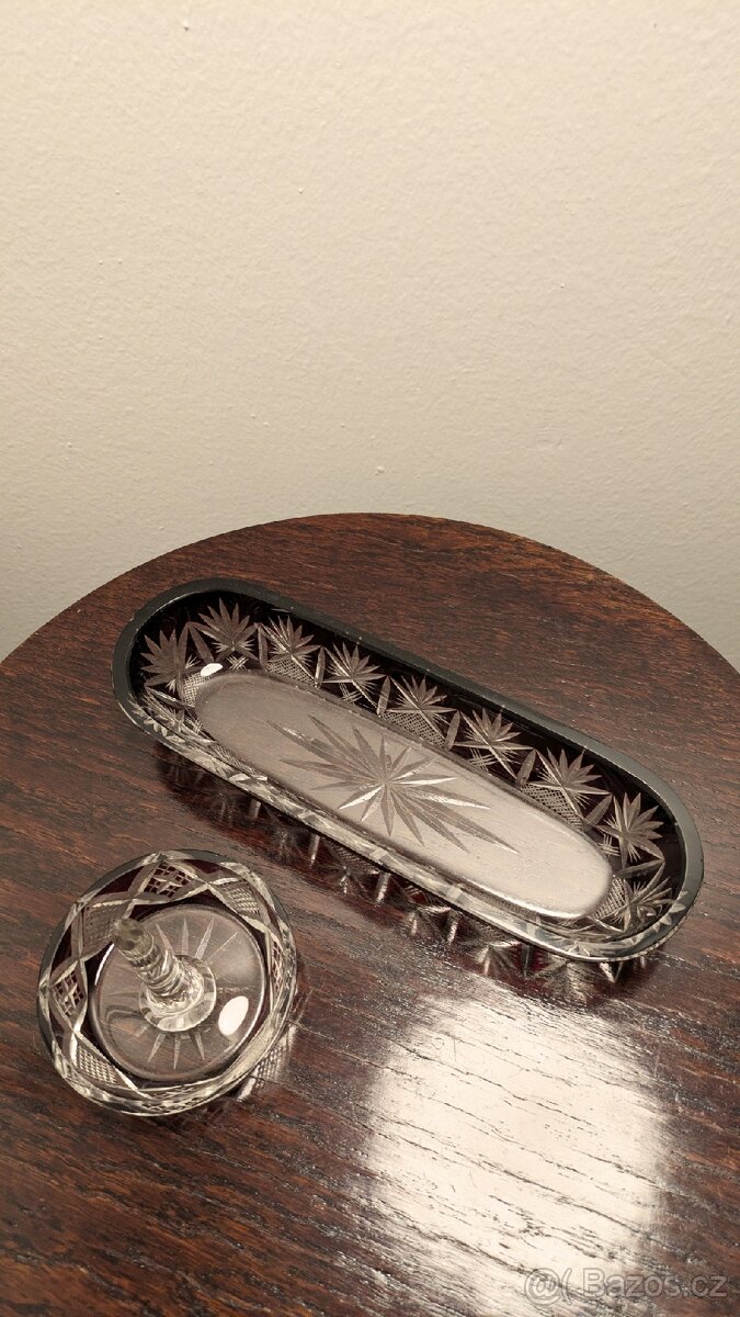 Funkcionalismus - starožitná chrom lampa + sklo Egermann - 12