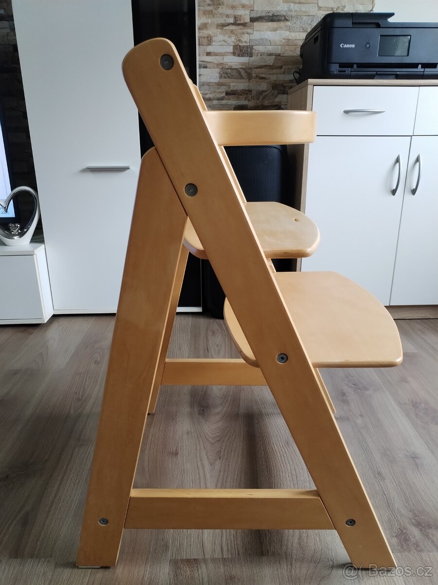 Celodřevěná polohovatelná jídelní židle pro dítě - 12
