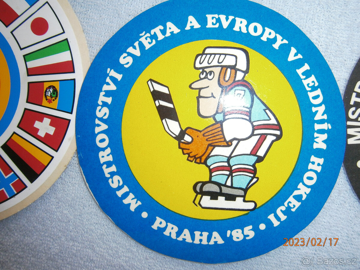 retro hokejová helma,přilba,samolepky MS v hokeji - 12