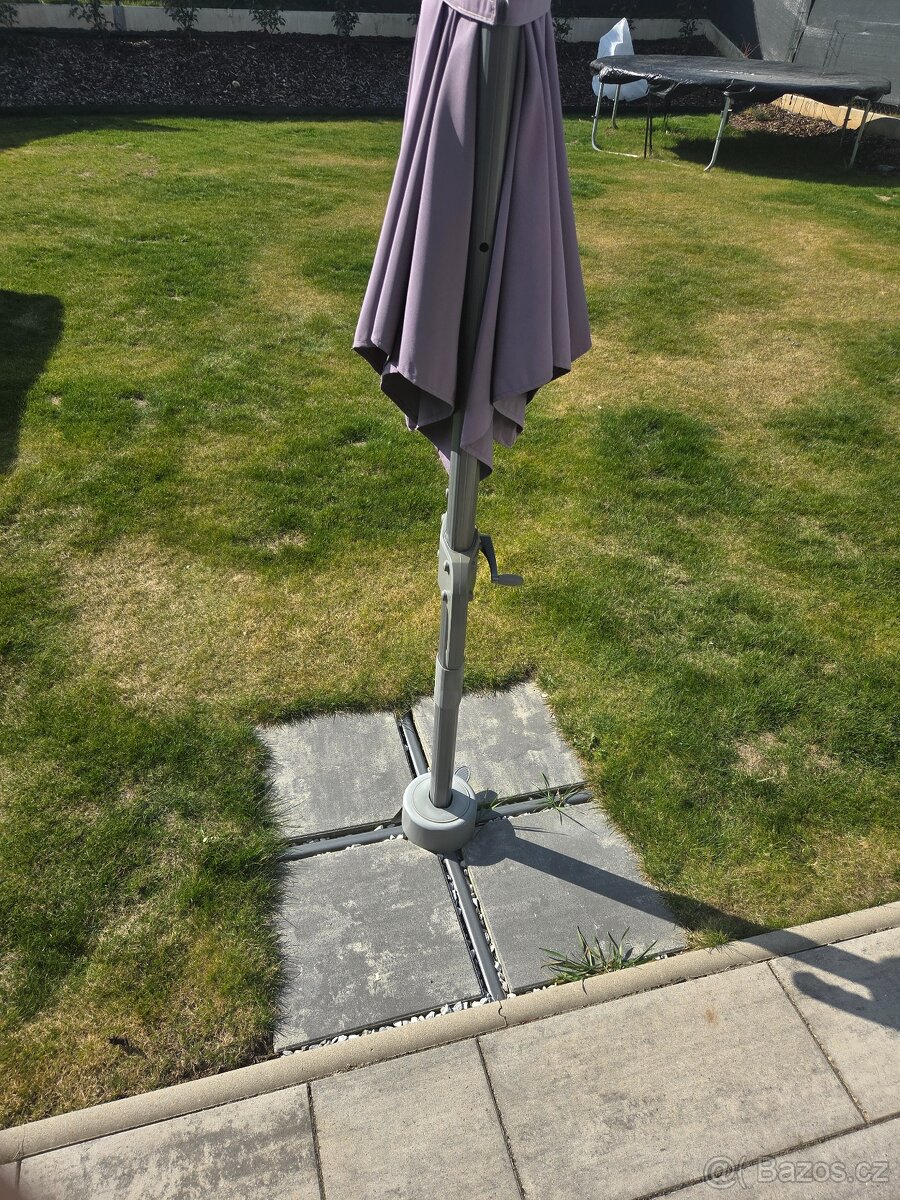 Slunečník Santorini Ø 300cm šedý - 12