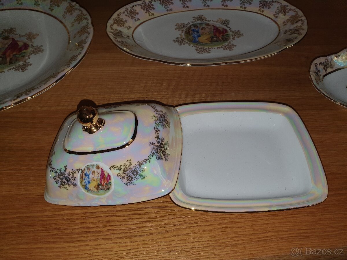 Jídelní servis perleťový listr Tři grácie - 12