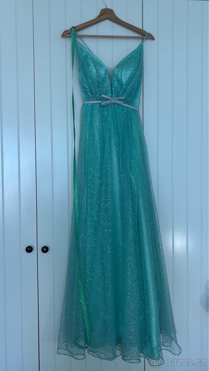 Tyrkysové šaty na maturitní ples / závěrečnou taneční lekci - 12