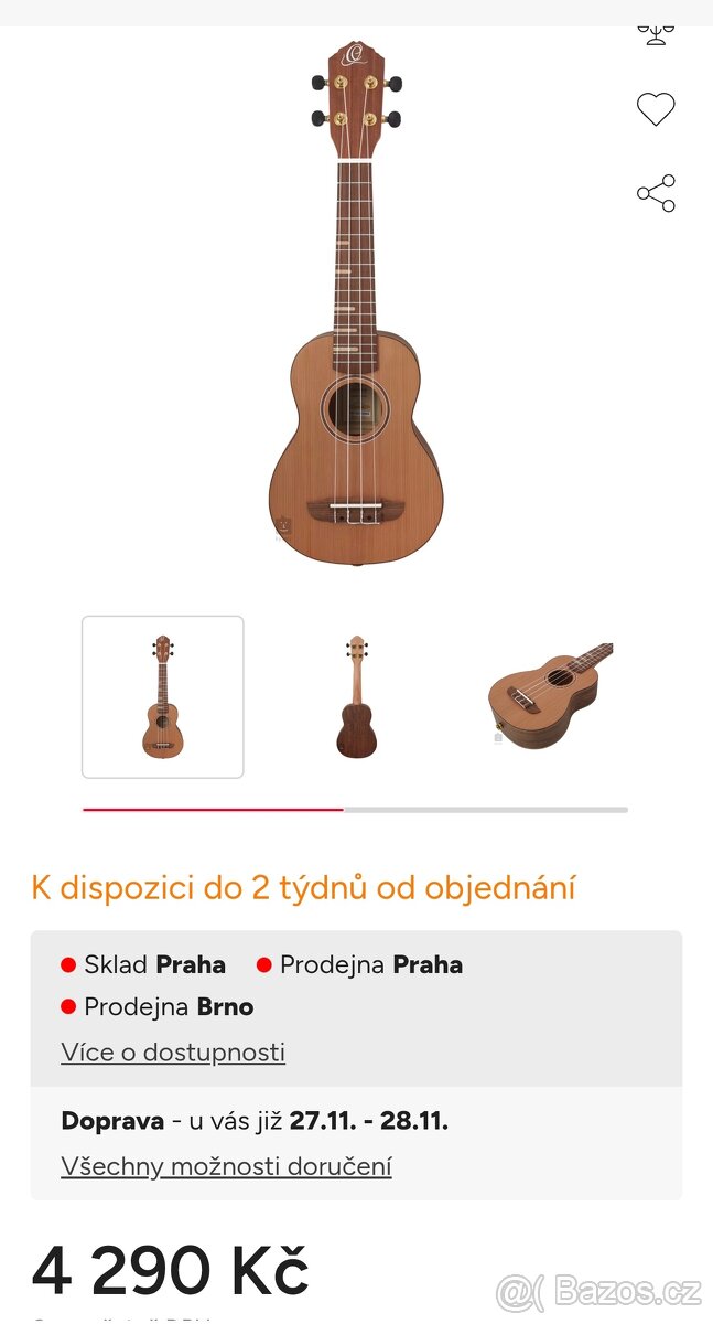 Ukulele soprán masivní Ortega - 12