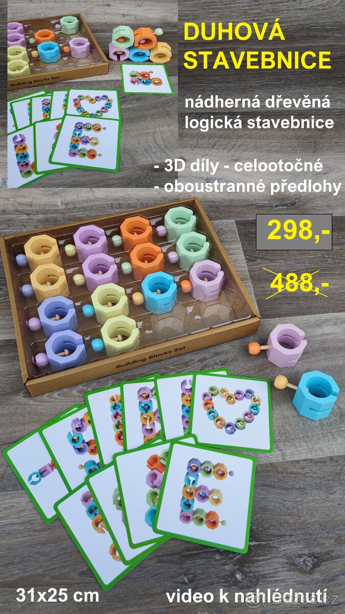 Nové dřevěné montessori hry a hračky - 12