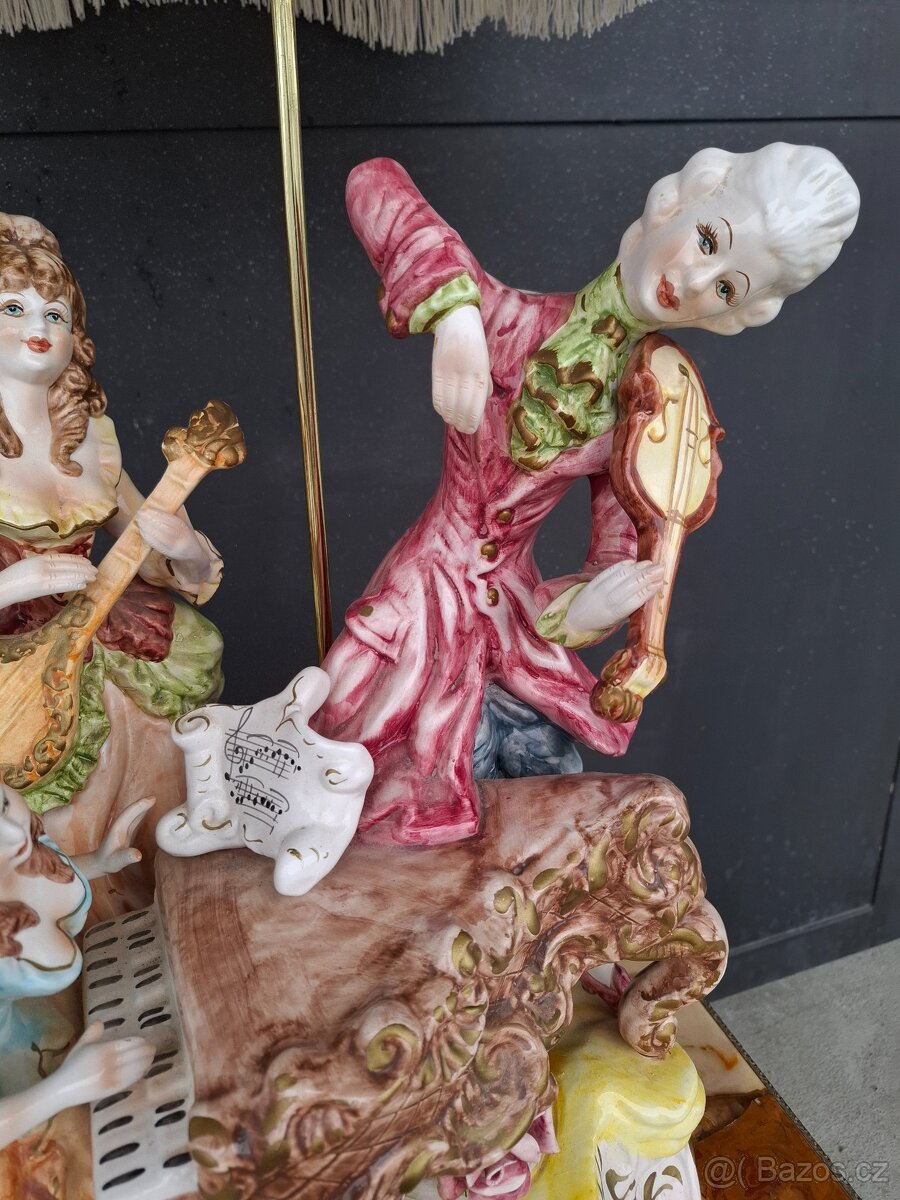 Starožitná porcelánová lampa Capodimonte - 12