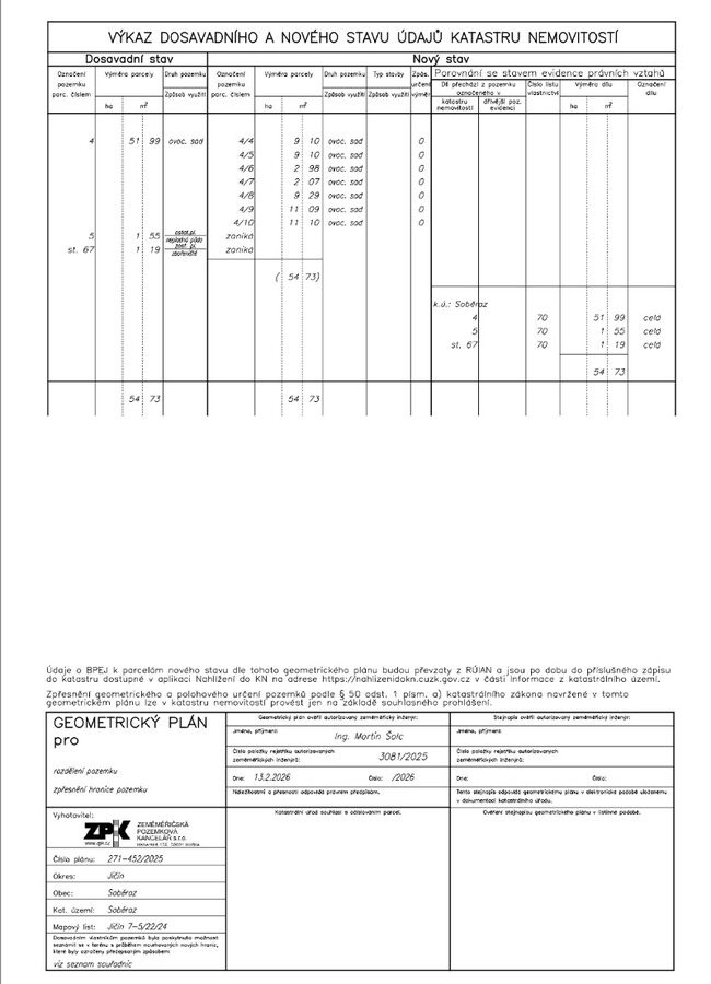 Prodej 5 stavebních pozemků - 5266m2 - 12