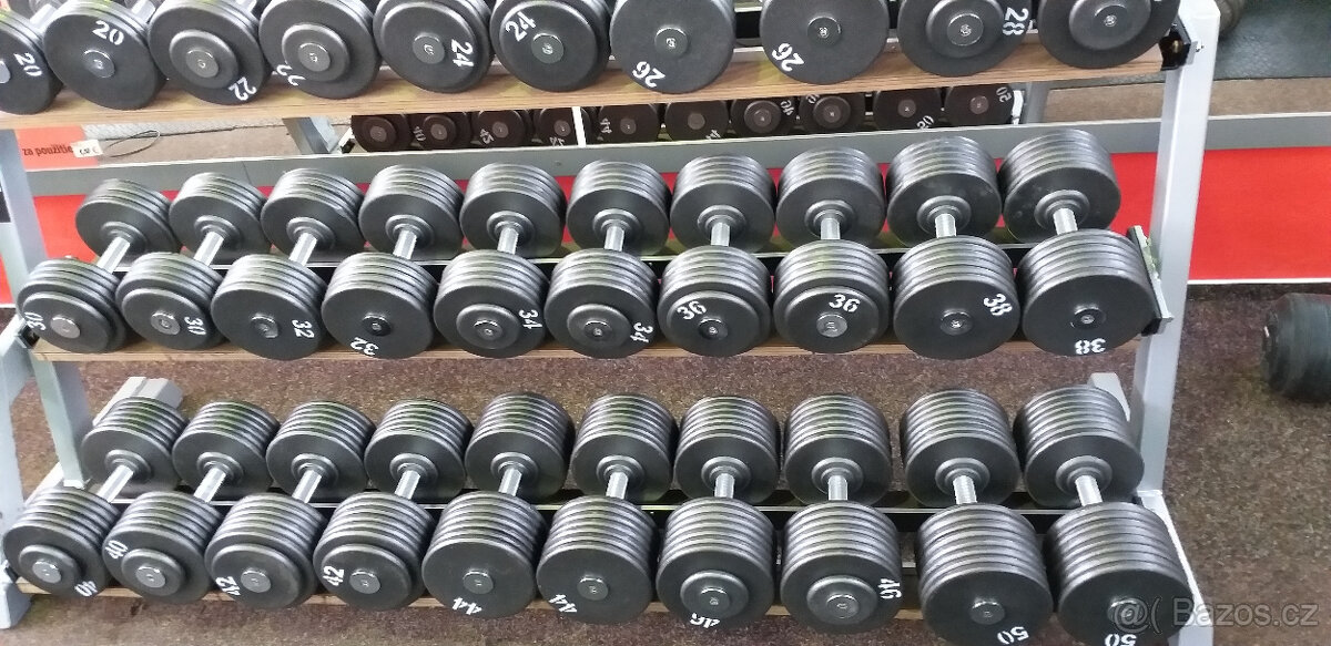 Profi pevné jednoruční činky 2 - 100kg NOVÉ - 12