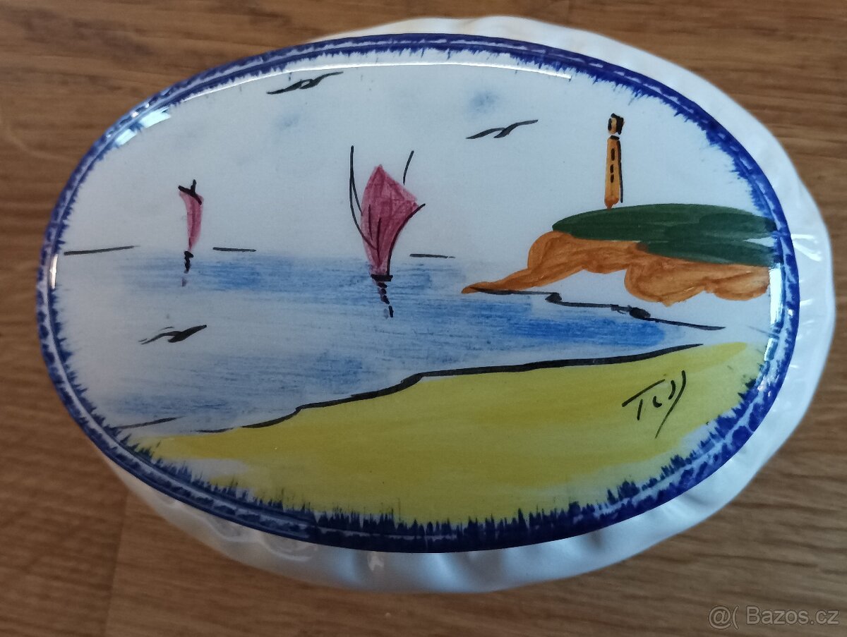 RUČNĚ MALOVANÁ DÓZA TESSIER FRANCIE - 12