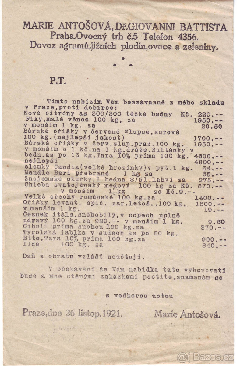 Staré tiskoviny, písemnosti a vizitky ze začátku 20.století - 12