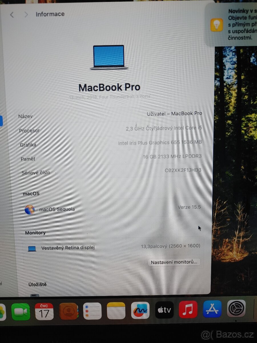 MacBook Pro 13 " 2018 - i5, 16GB--1 TB +NOVA BATERIE 9/2025 - 12