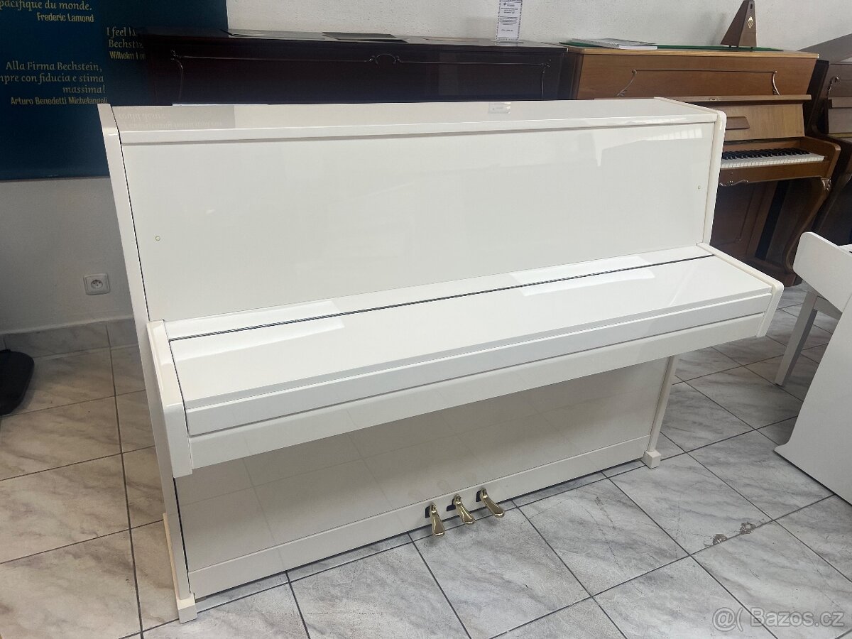 Bílé pianino Reiger Kloss se zárukou 5 let, doprava zdarma. - 12