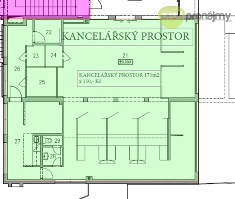Pronájem kanceláře 171 m² - 12
