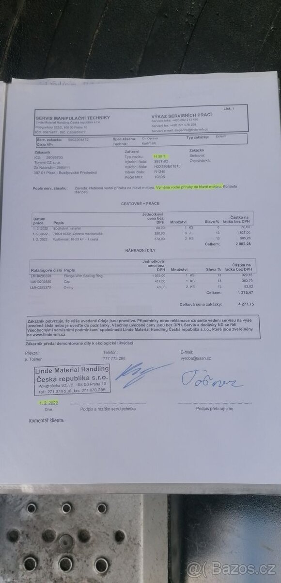 LINDE H30T-02 SLEVA triplex, boční posuv,volný zdvih - 12