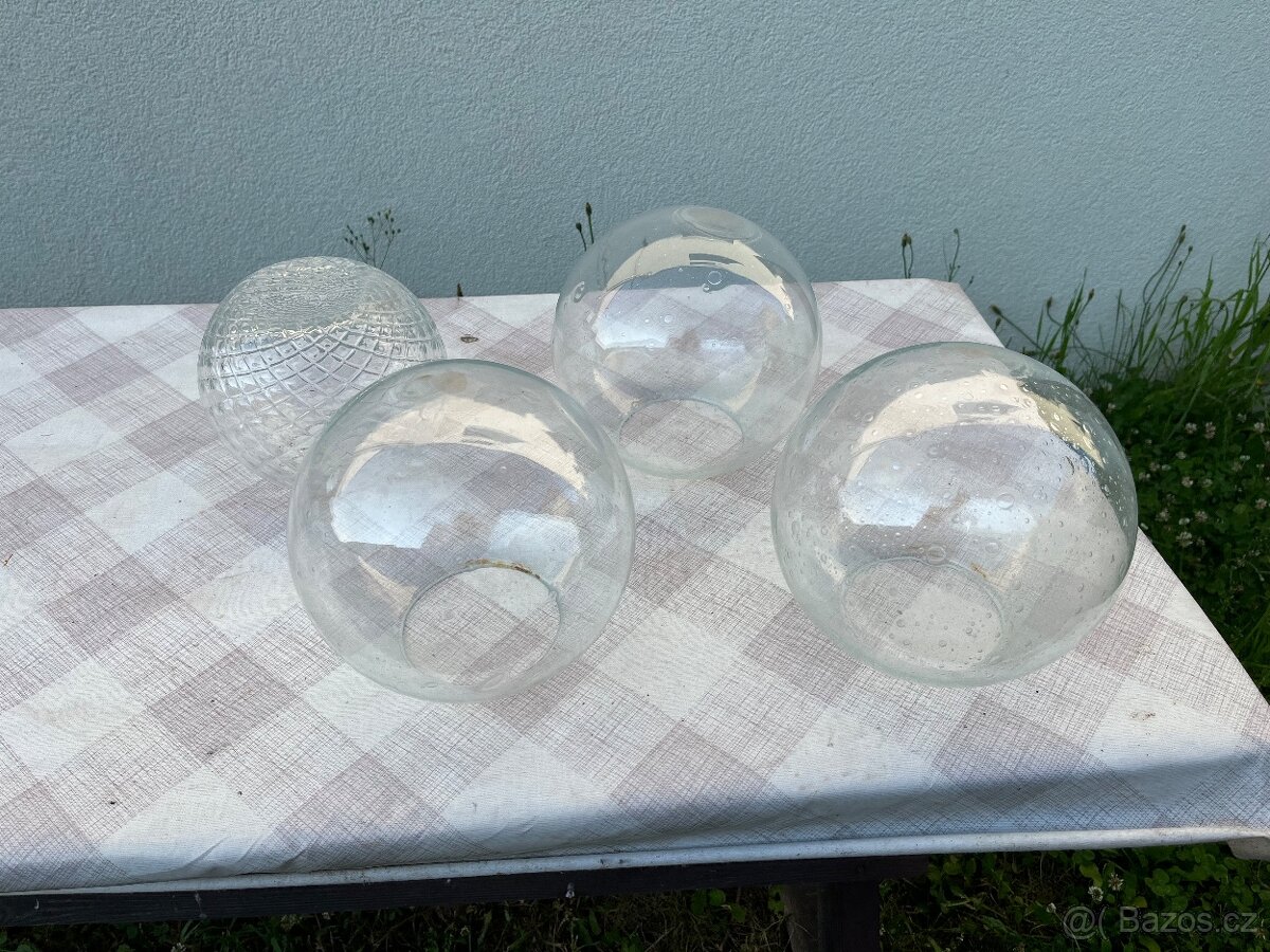 Skleněná stínítka na lustr retro - 12