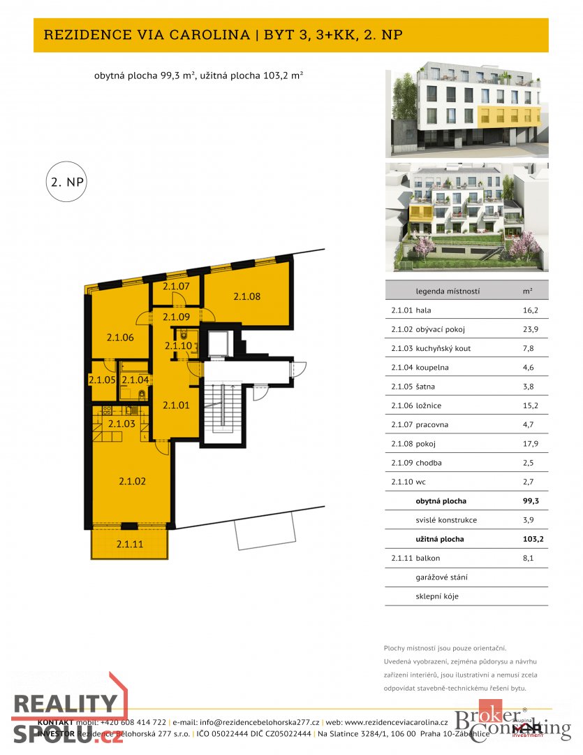 Prodej, byty/3+kk, 103.2 m2, Bělohorská 160/277, Břevnov, 16 - 12