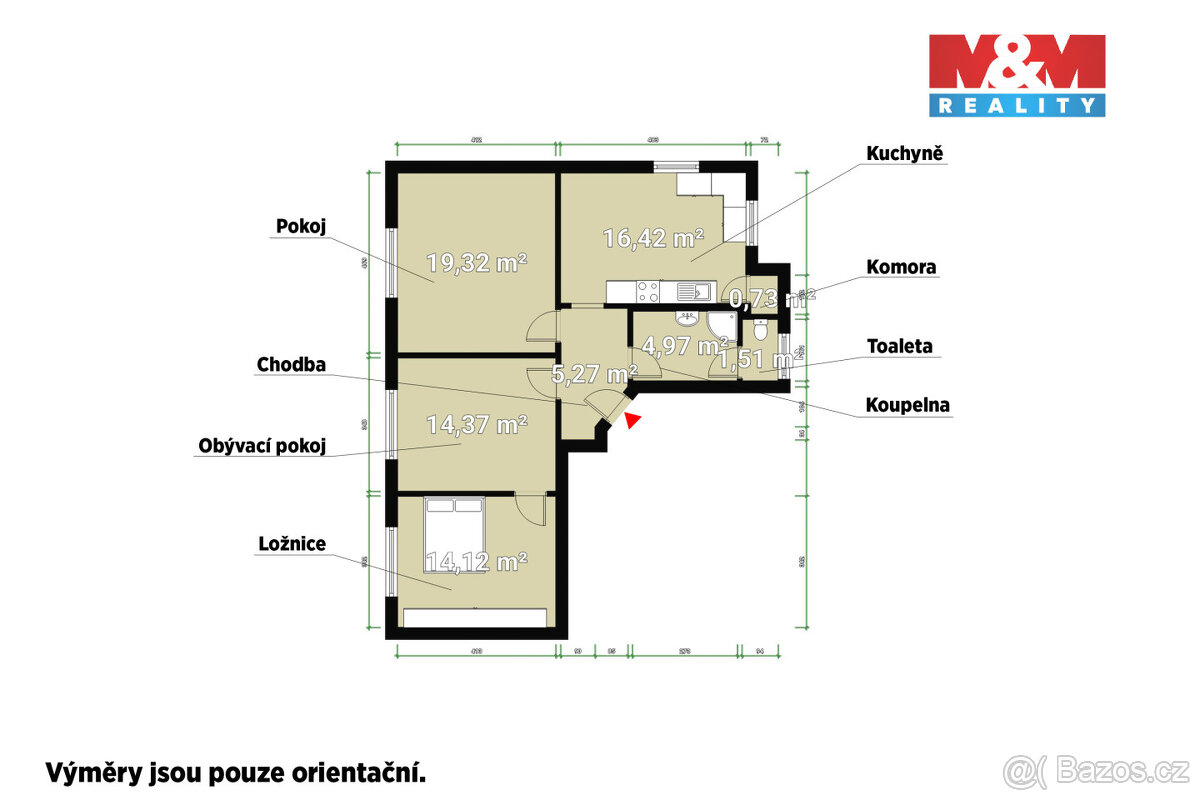 Prodej bytu 3+1 s garáži, 75 m², Aš, ul. Na Háji - 12