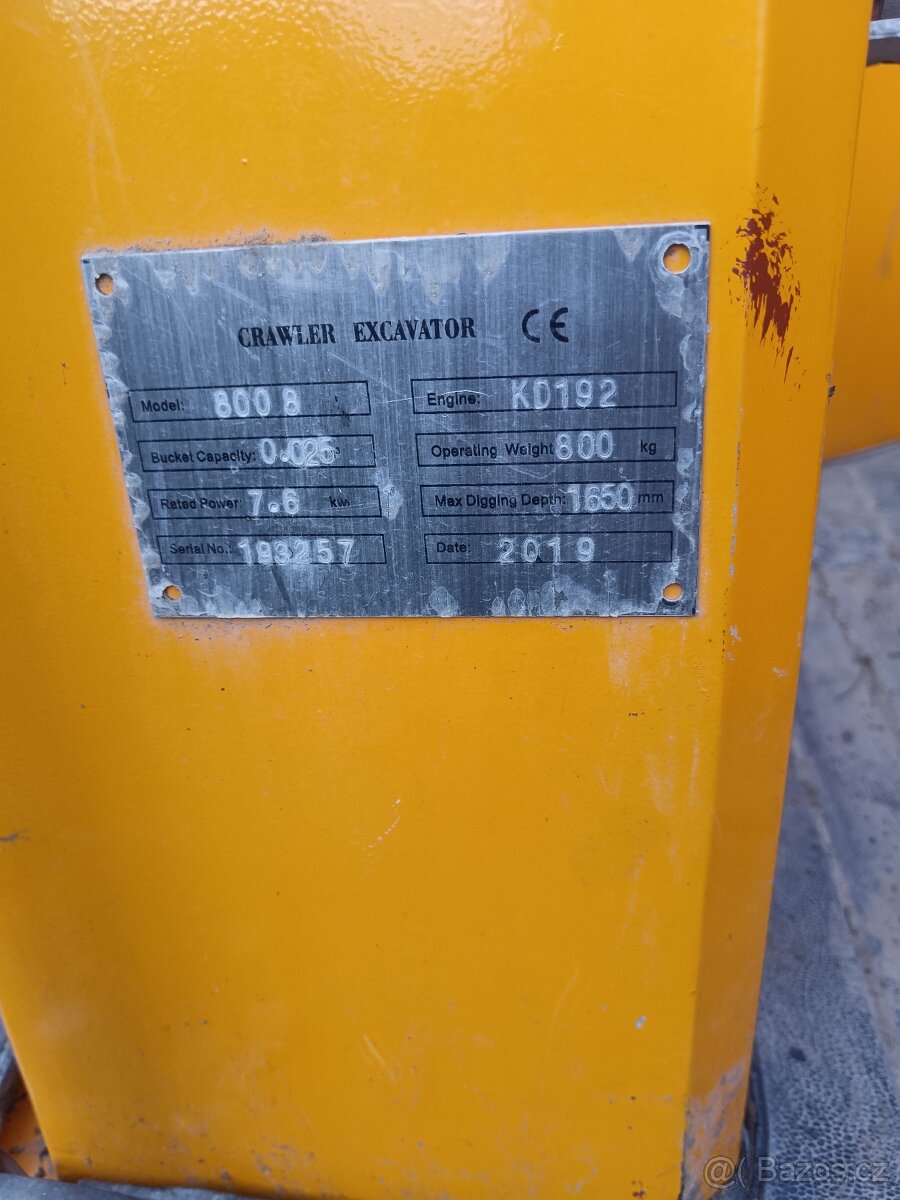 Minibagr 800kg 505mh+vlek+přislušenstvi - 12