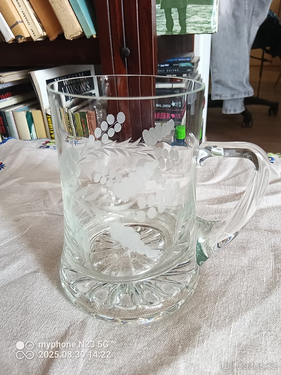 Stary křišťál brus mísy,karafa stamprle - 12
