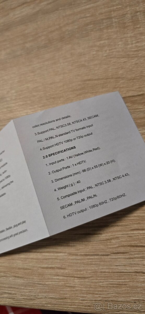 Převodník audio/video signálu z AV(cinch) do HDMI - 12