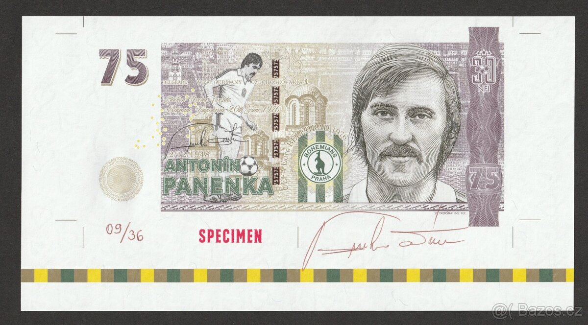 5ks Antonín Panenka 75 - bankovní arch - 12