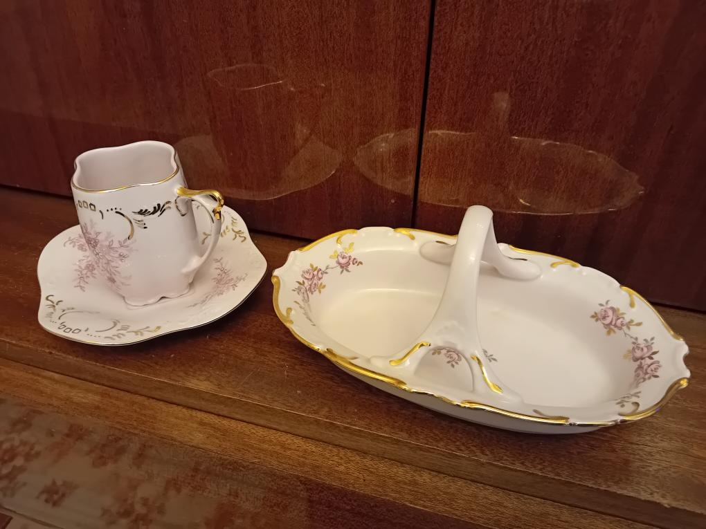 prodám růžový porcelán z pozůstalosti - 12