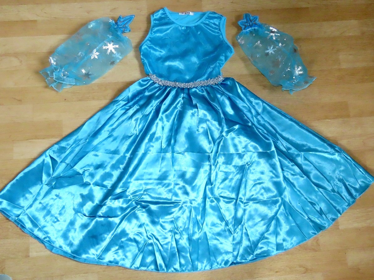 Překrásné dlouhé šaty princezna Elza + plášť vel.122/128. - 12