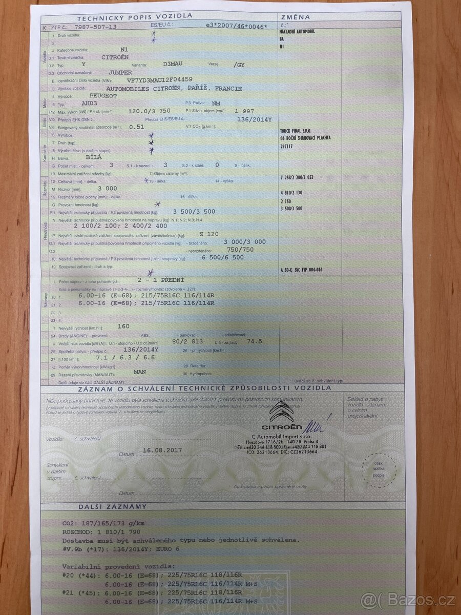 Prodám Citroen Jumper - plachta - 12