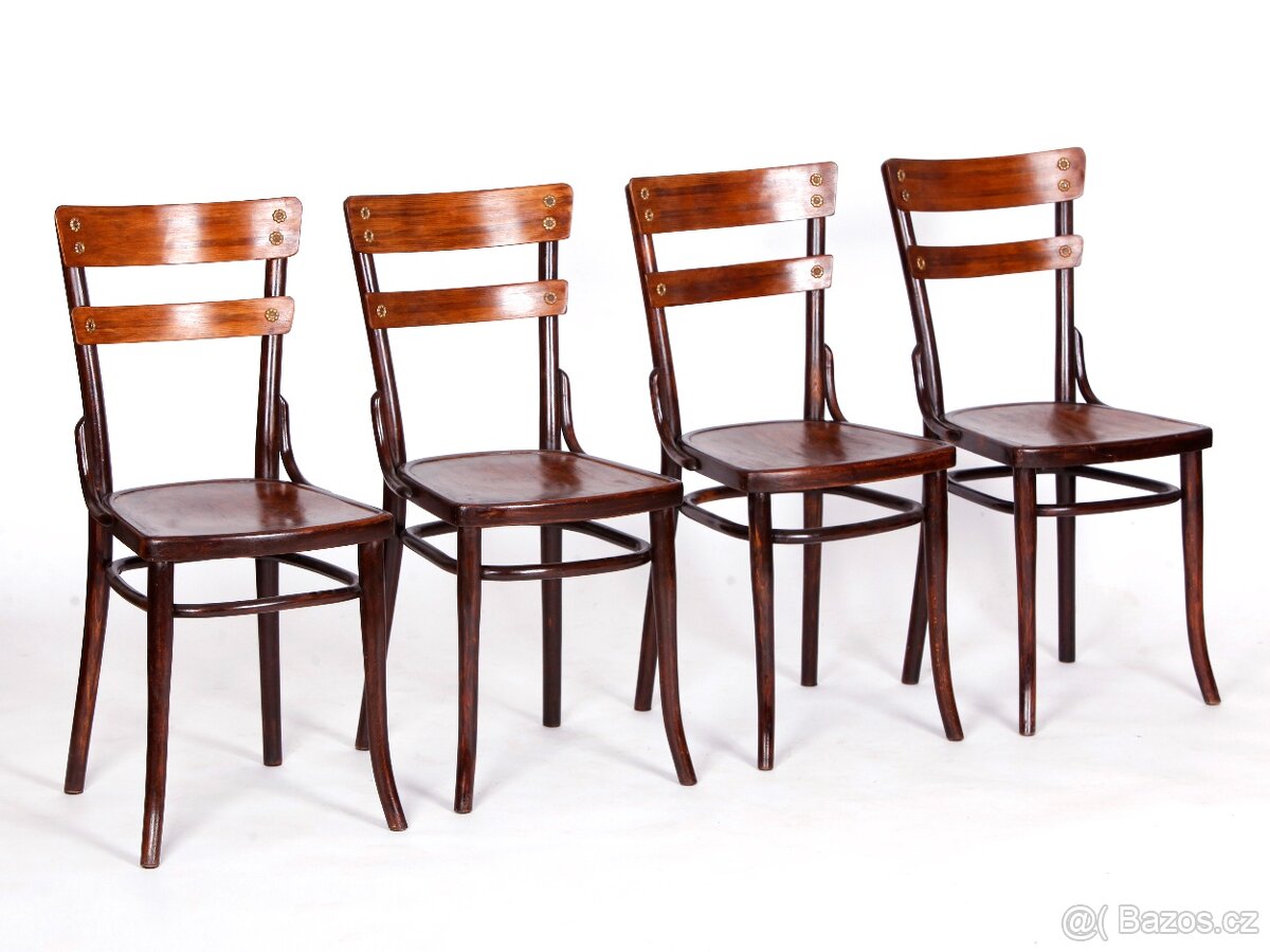 4x secesní židle GT Thonet, No 654, 1910 - 12