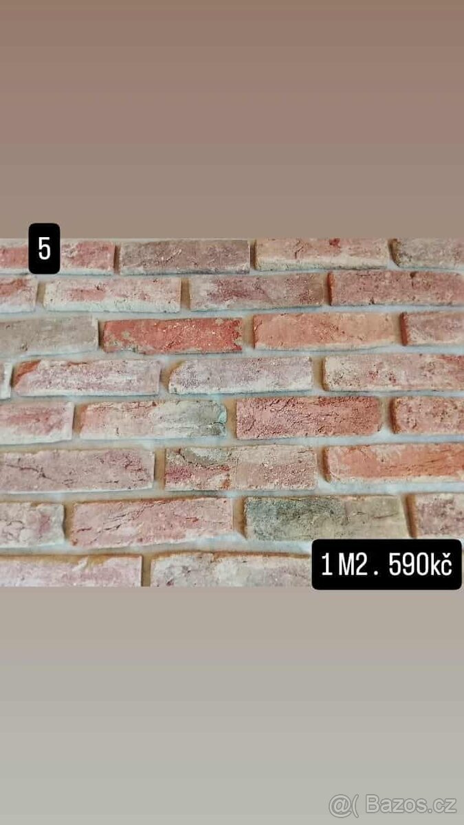 Cihlový obklad pásky z cihly líc - 12