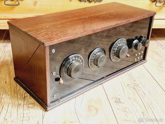 Starožitné rádio, truhlička, 4 lampovka, cca 1926 - 12