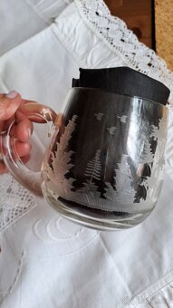 Staré sklo- rosalinové, medové broušené - 12