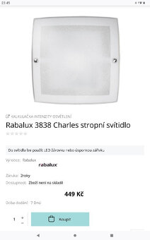 3+1ZDARMA NÁSTĚNNÉ SVÍTIDLO RABALUX 3838 CHARLES SKLO / KOV - 12
