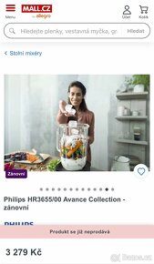 Výkonný stolní mixer philips - skleněná nadoba - 12