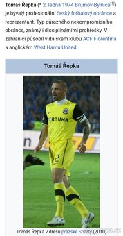 TOMÁŠ ŘEPKA (AC SPARTA PRAHA) - prodám dres Legendy ACS. - 12