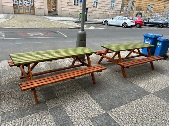 Zahradní posezení , pivní set , lavice , masiv ,stohovatelný - 12