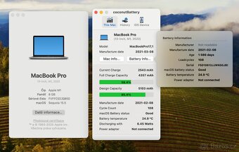 MacBook Pro 13" M1 (2020) - 8 GB RAM / 256 GB SSD top stav - 12