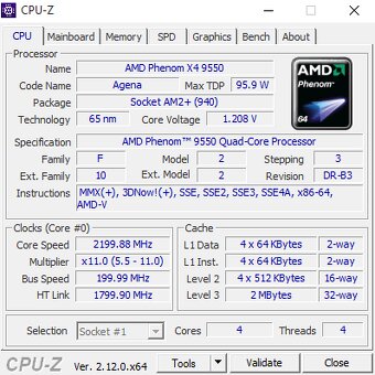 AMD X4 9550 4x2,2 Ghz, 8 GB ram, MSI MS-7388 V1, K9A2 - 12