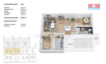 Pronájem bytu 2+1, 61 m², Karlovy Vary, ul. U Trati - 12