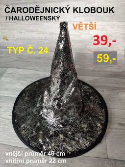 Čarodějnické klobouky - VĚTŠÍ - SLEVA na vše - 12
