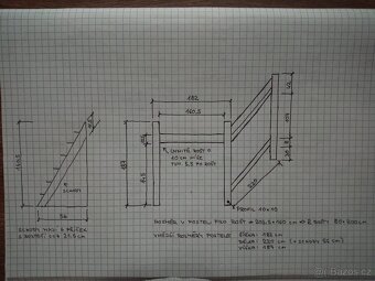 Zánovní patrová postel z masivu pro dvě matrace 200x80cm - 12
