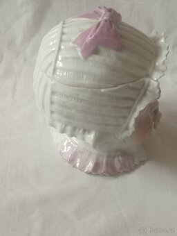 Stará porcelánová dóza na dudlíky - miminko - 12