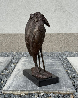 Bronzová socha Pár marabu exotická soška ptáků luxusní dekor - 12
