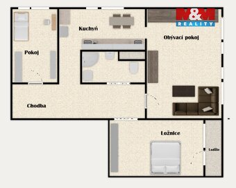 Prodej bytu 3+1 v Chrudimi, ul. U Stadionu - 12