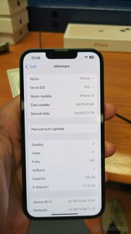 Apple iPhone 13 128GB Blue,100% funkční,bat87%,zár.12mes - 12