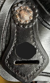 Westernový sedlový komplet 15) černé Floral - 12