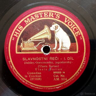 Vlasta Burian, tři starožitné gramodesky His Master’s Voice - 12